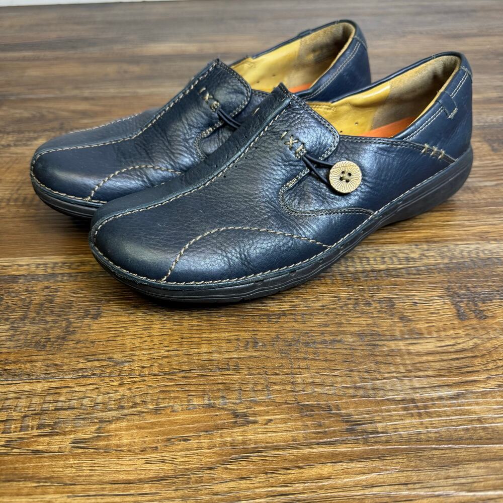 Clarks Unstructured Size 10 Un Loop Blue Leather … - image 4
